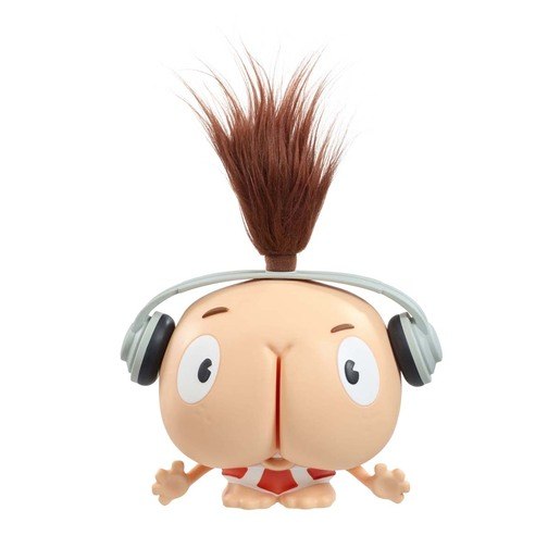 Chester Cheeks Butt Face interactive toy unboxed with headphones and tall hair