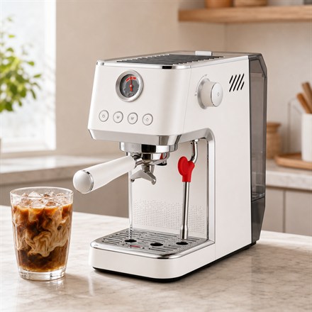 TUNI E2 Gen3 compact white espresso machine shown as a square product thumbnail