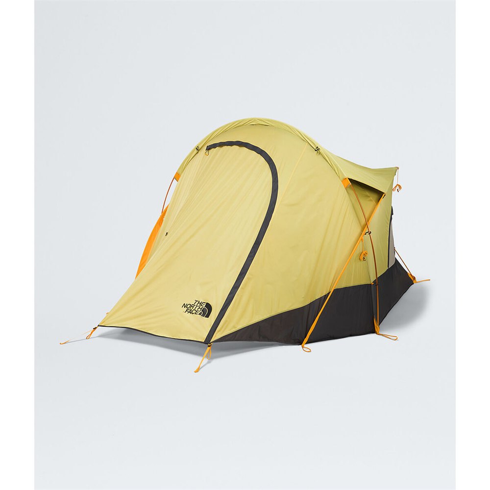 The North Face Universal Wawona 3 accessible tent exterior in honeyed sand and anthracite grey