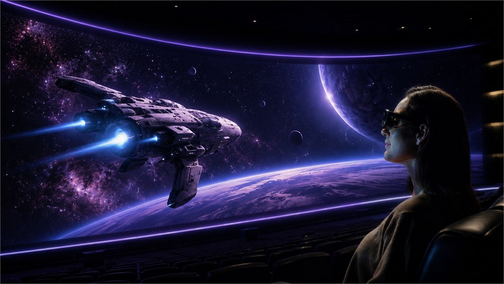 URXR One glasses showing a private virtual cinema experience