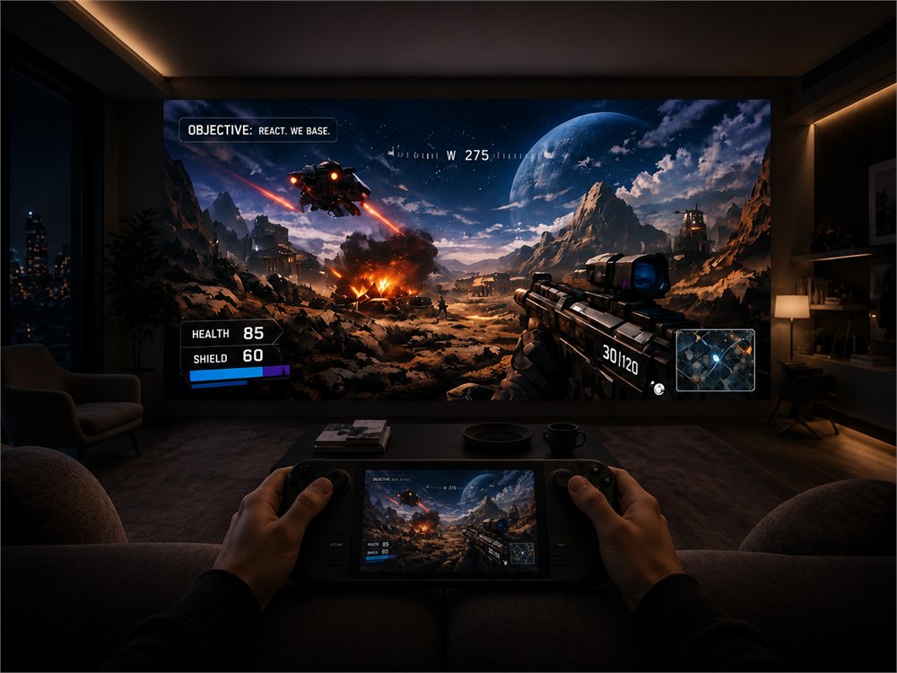 URXR One glasses used as a large gaming display