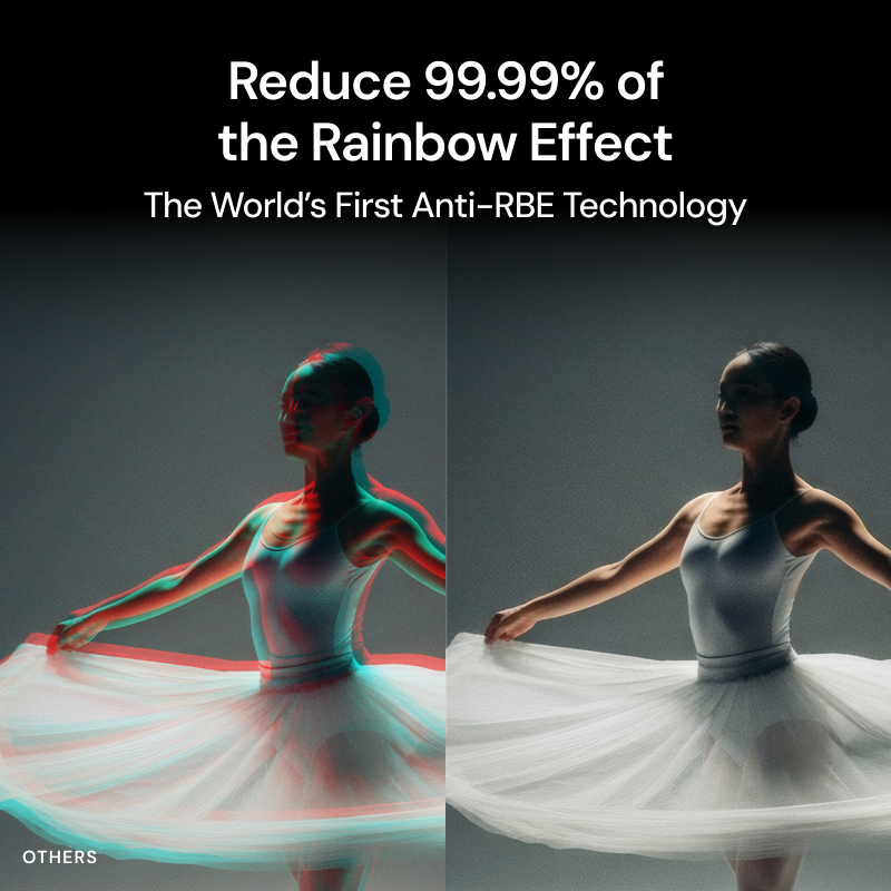 Valerion projector anti rainbow effect visual example