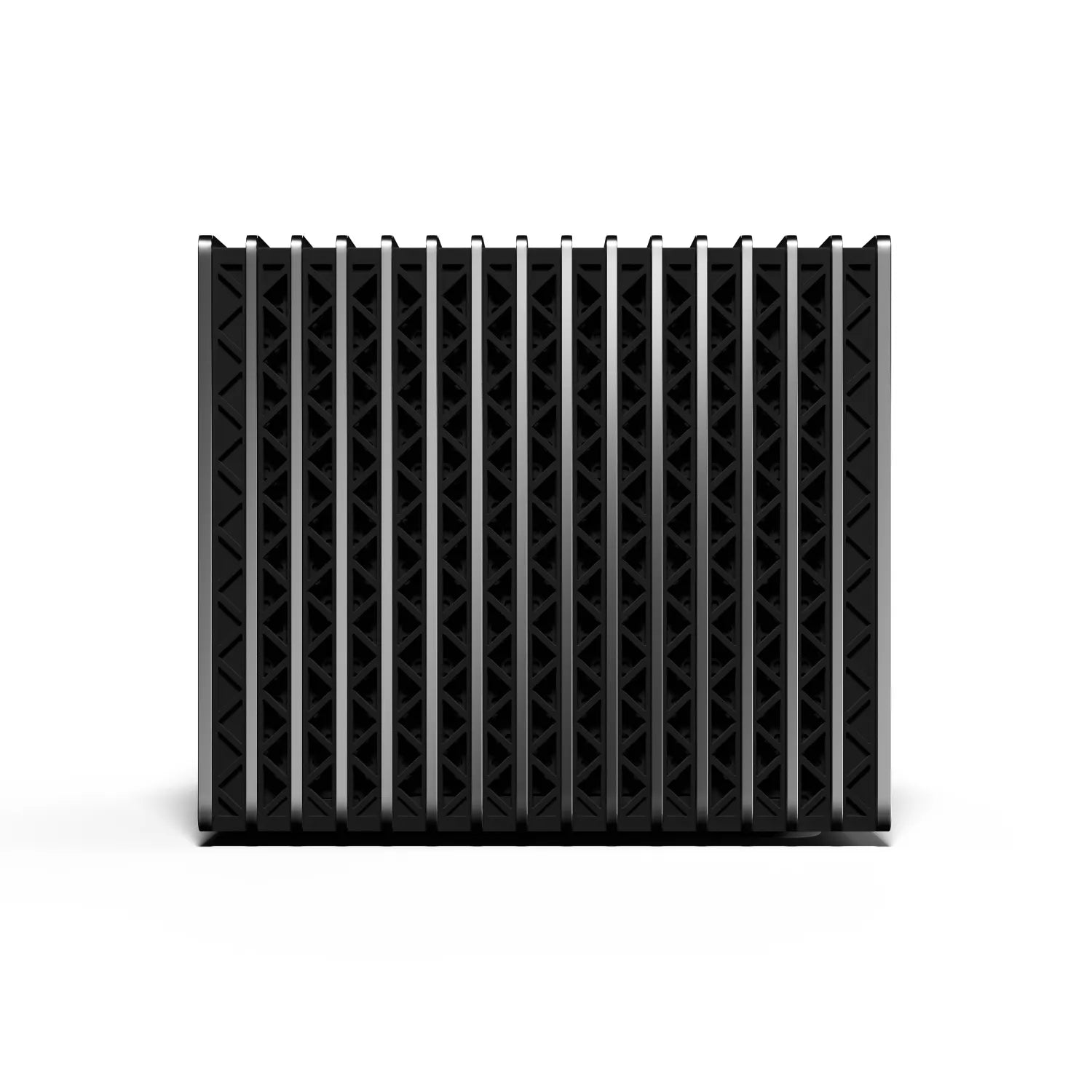 Ribbed heat dissipation side of the Valerion VisionMaster Max projector