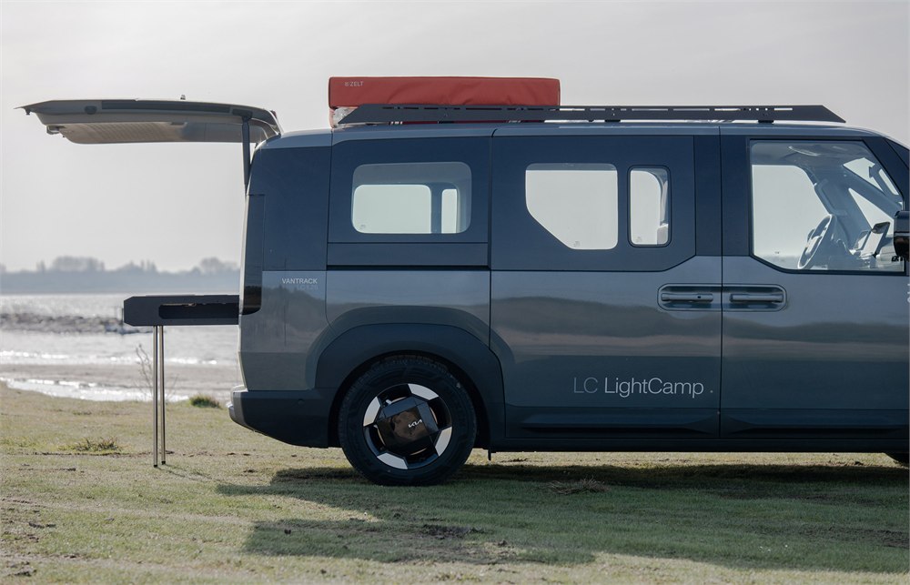 Vantrack LightCamp roof rack, skylight, and rooftop tent system