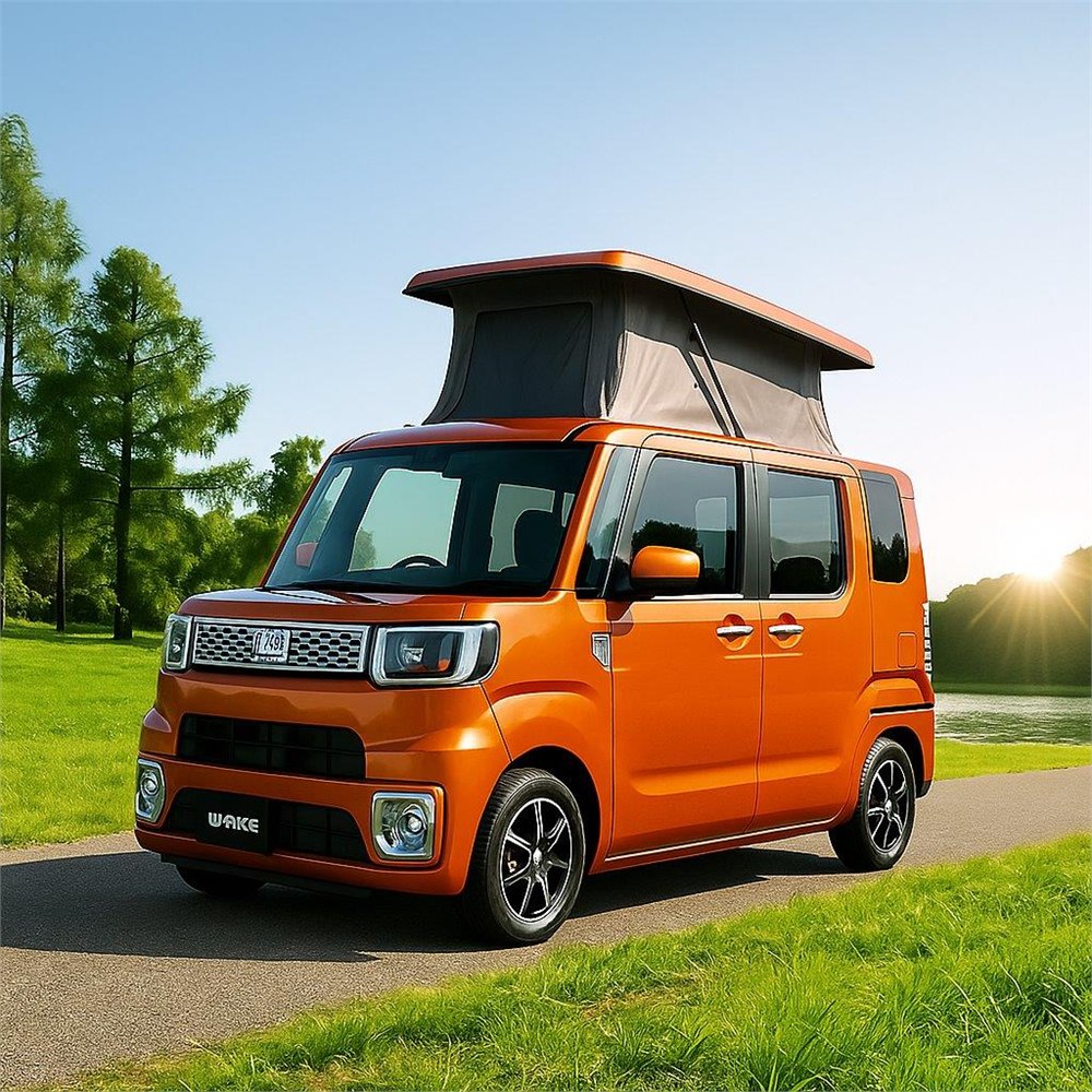 Official Wellhouse preview of a compact Kia PV5 campervan with pop-top roof