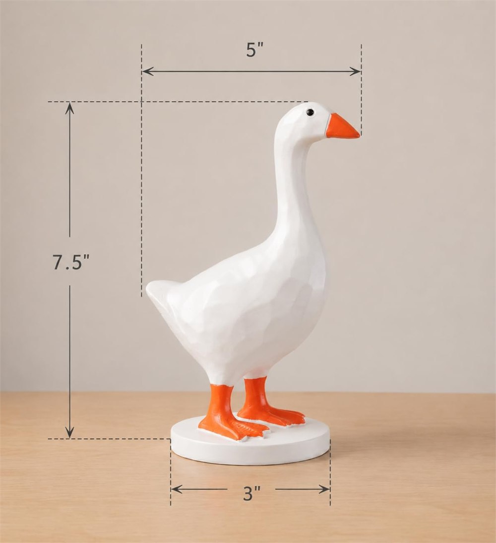 Magnetic goose key holder with listed dimensions for entryway or desk use