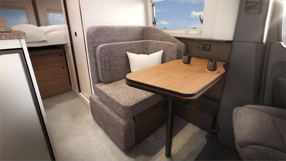 Buerstner Habiton 6.1 compact camper van dinette interior
