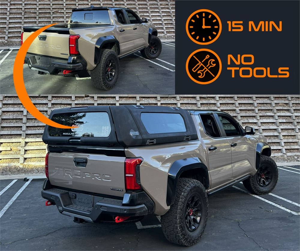 Modular Truck Gear ADV-BOX cap installed on a midsize pickup