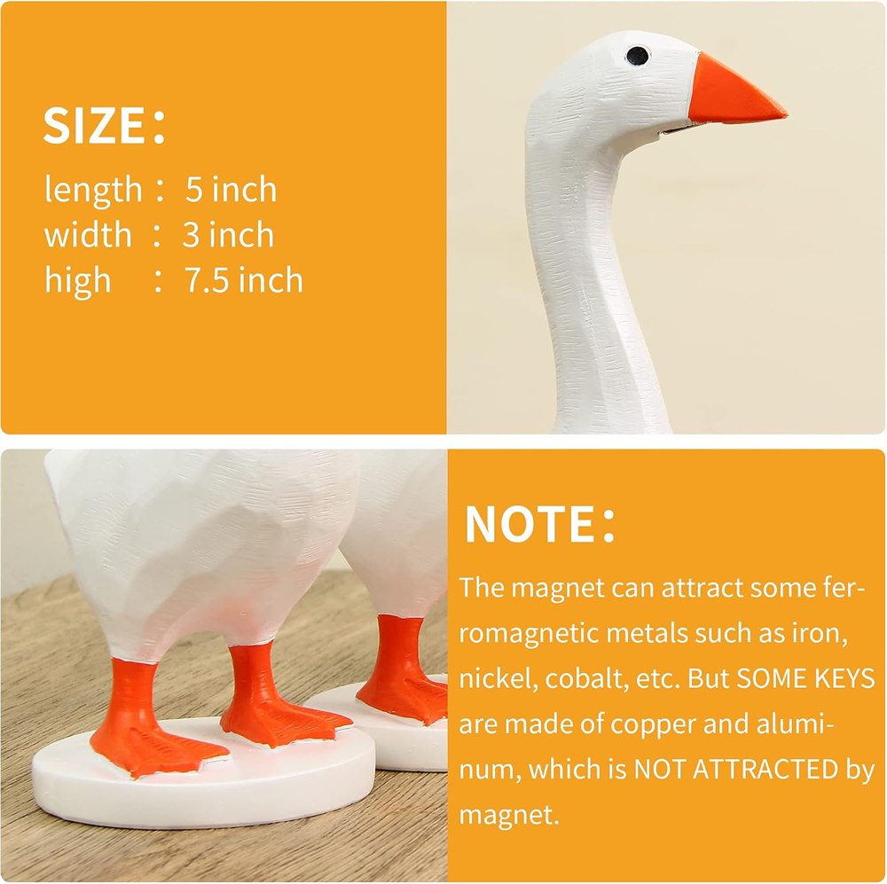 Magnetic goose key holder size and magnet note from the seller image