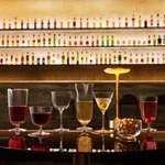 The Bar/Giani collection arranged on a bar with the double pour mixing glass