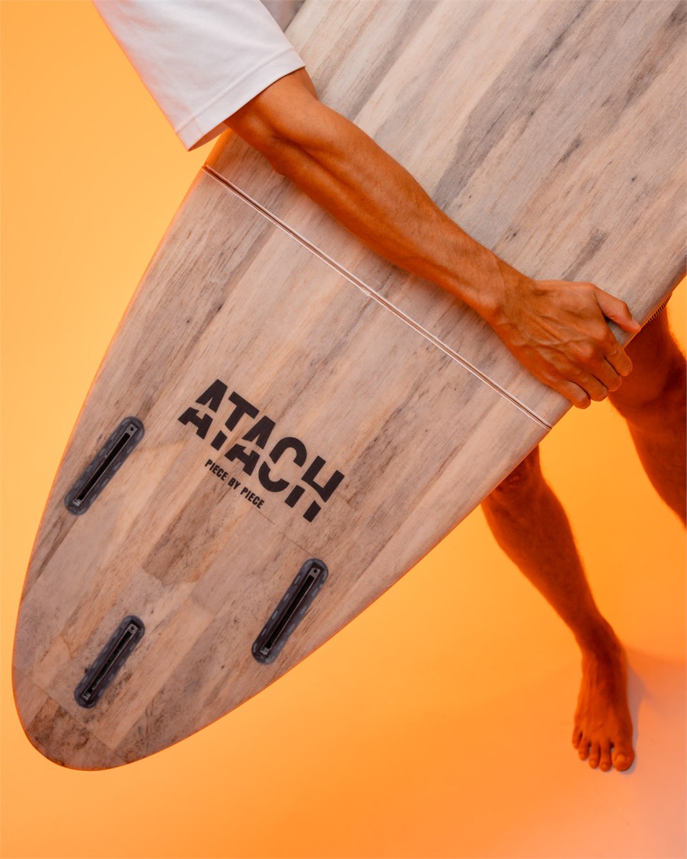 ATACH modular surfboard section with pink studio backdrop