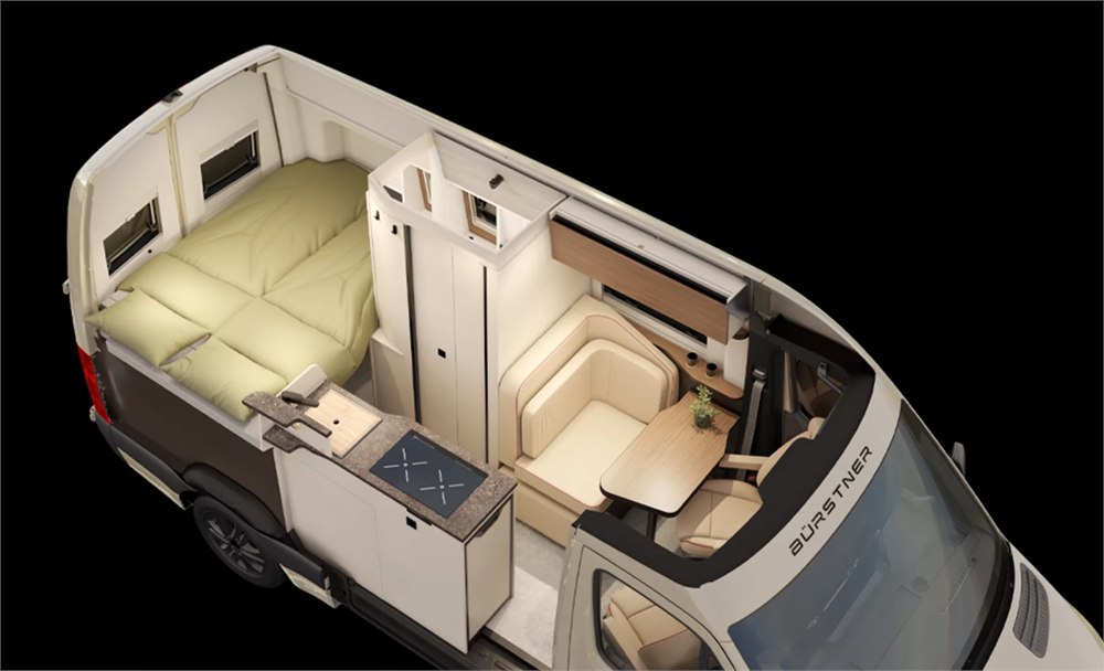 Buerstner Habiton 6.1 camper van floor plan