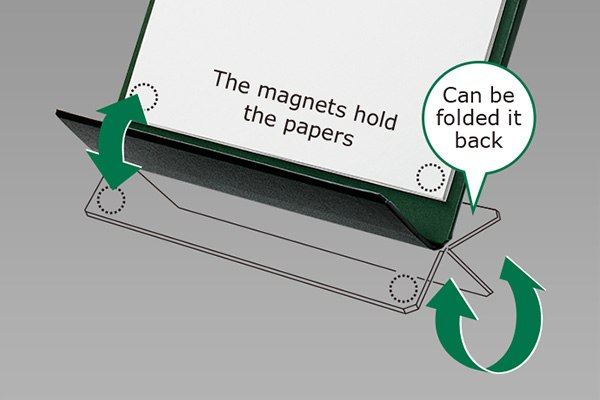 Diagram of the KING JIM Magflap bottom flap folding back