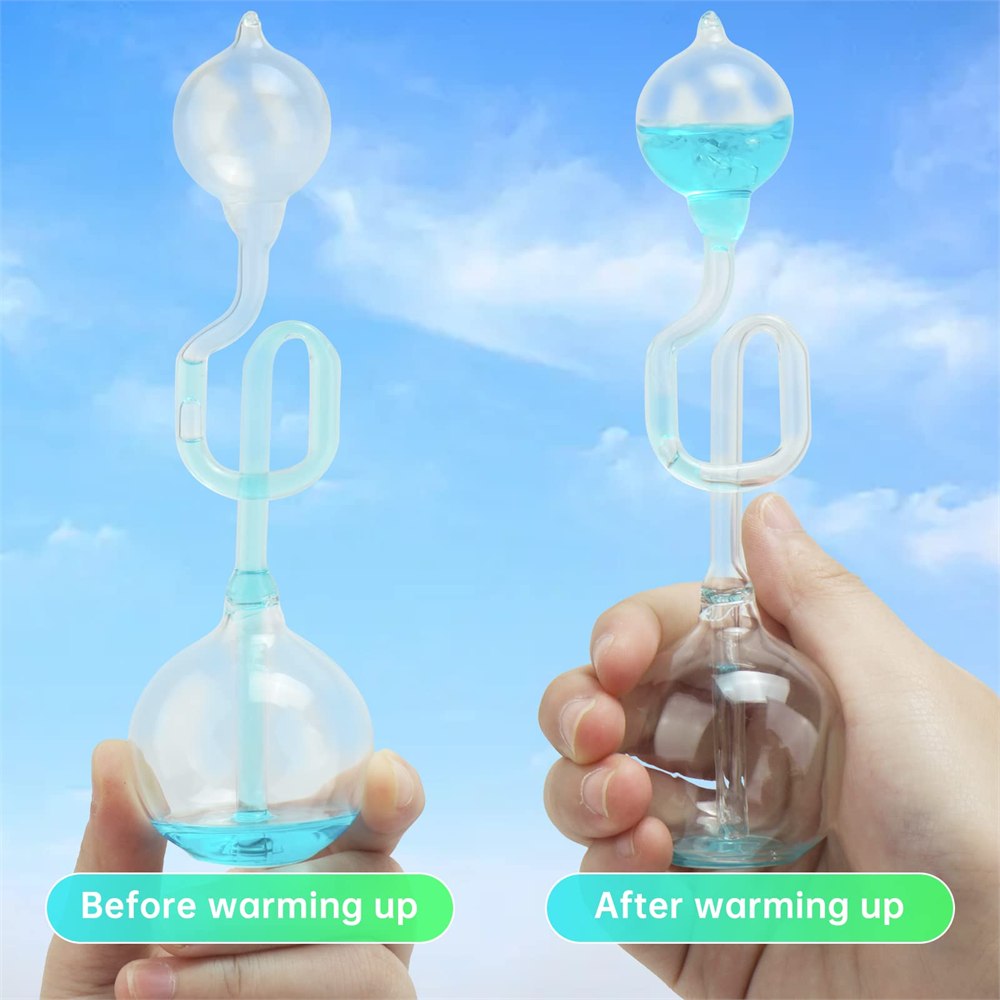 Glass hand boiler before and after warming demonstration image