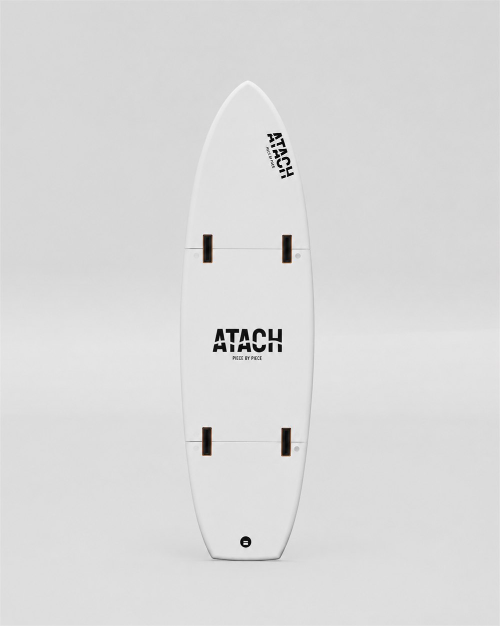 ATACH modular surfboard nose, middle, and tail configuration render