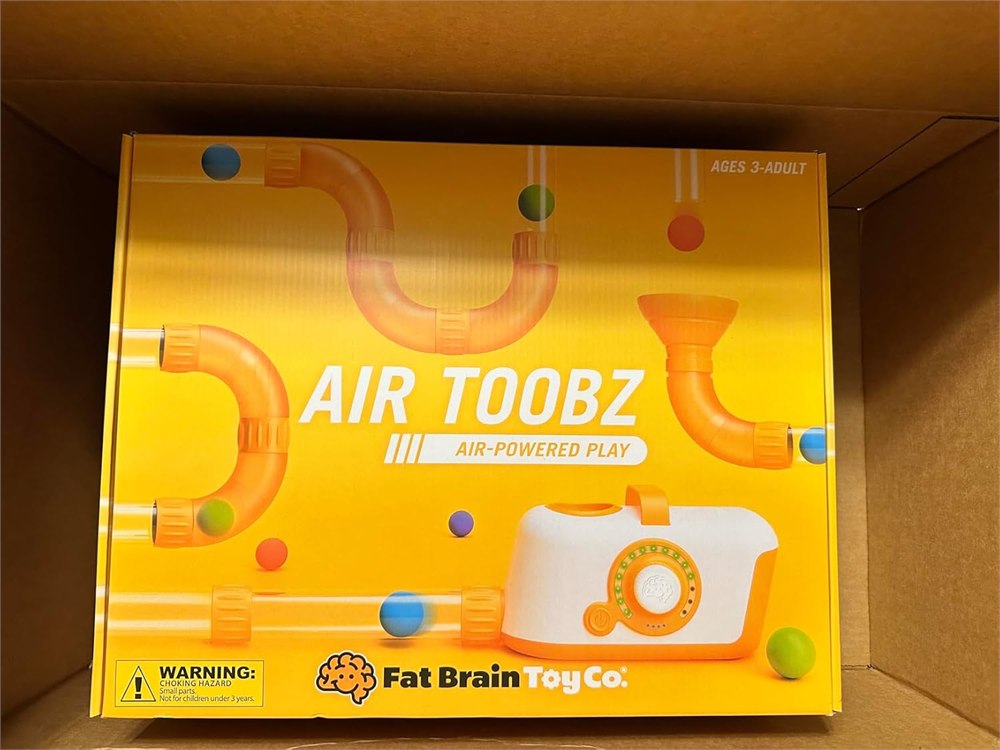 Air Toobz clear tube build showing orange connectors and foam balls