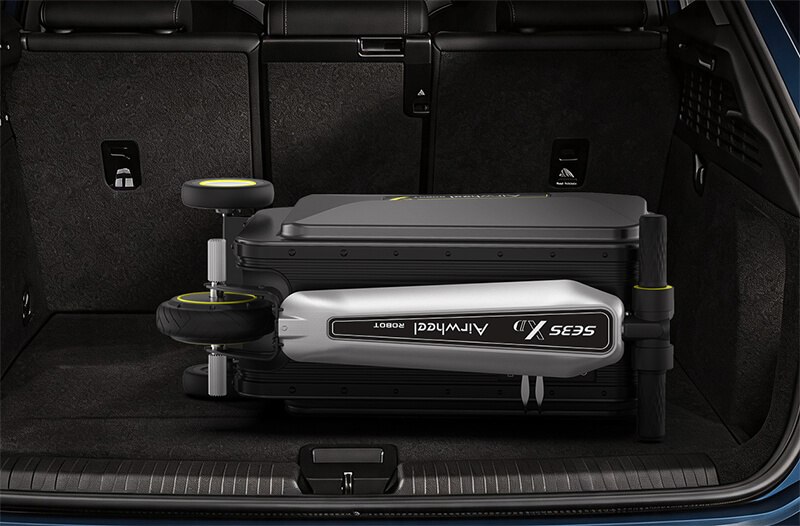 Airwheel SE3SXD folded in the back of a vehicle