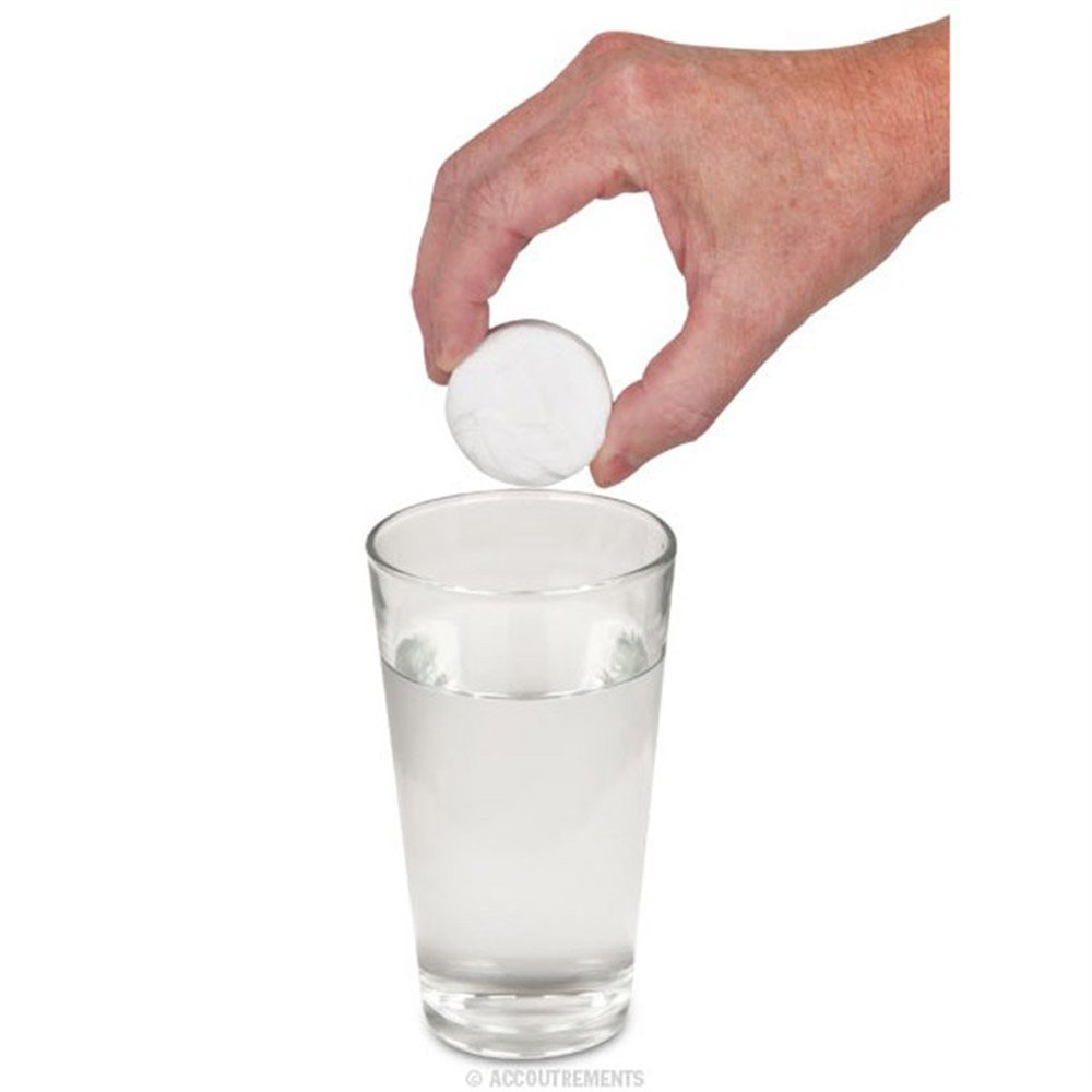 Compressed white pellet from Archie McPhee Instant Underpants