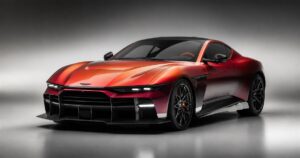 Aston Martin Valen front-engine V12 supercar in a studio setting