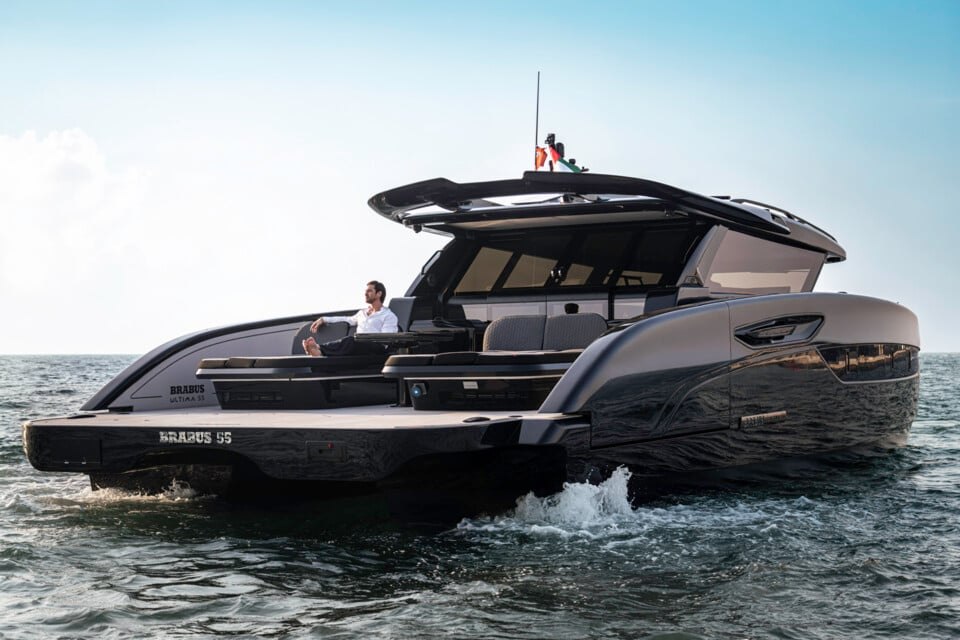 BRABUS ULTIMA 55 hydrofoil luxury catamaran on open water
