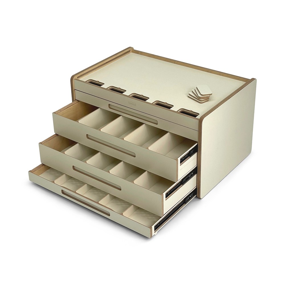 Brickle wooden LEGO sorting and storage furniture view 1