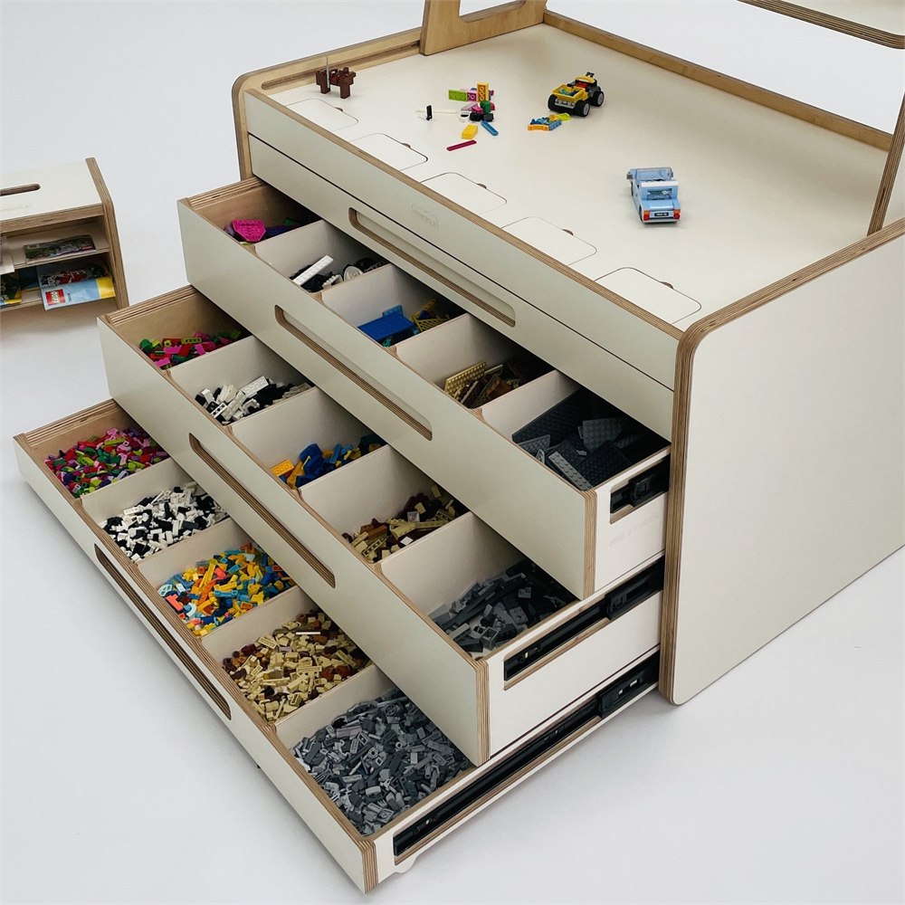 Brickle wooden LEGO sorting and storage furniture view 3