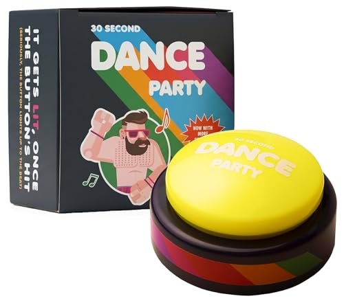 30 Second Dance Party music button with retail box