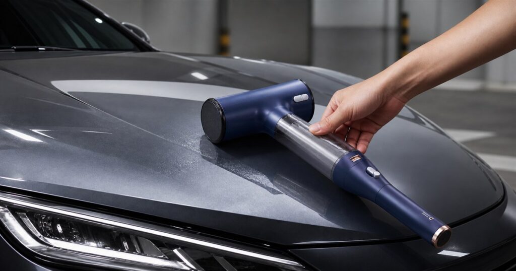 DIISEA C7 portable car washer cleaning a car hood