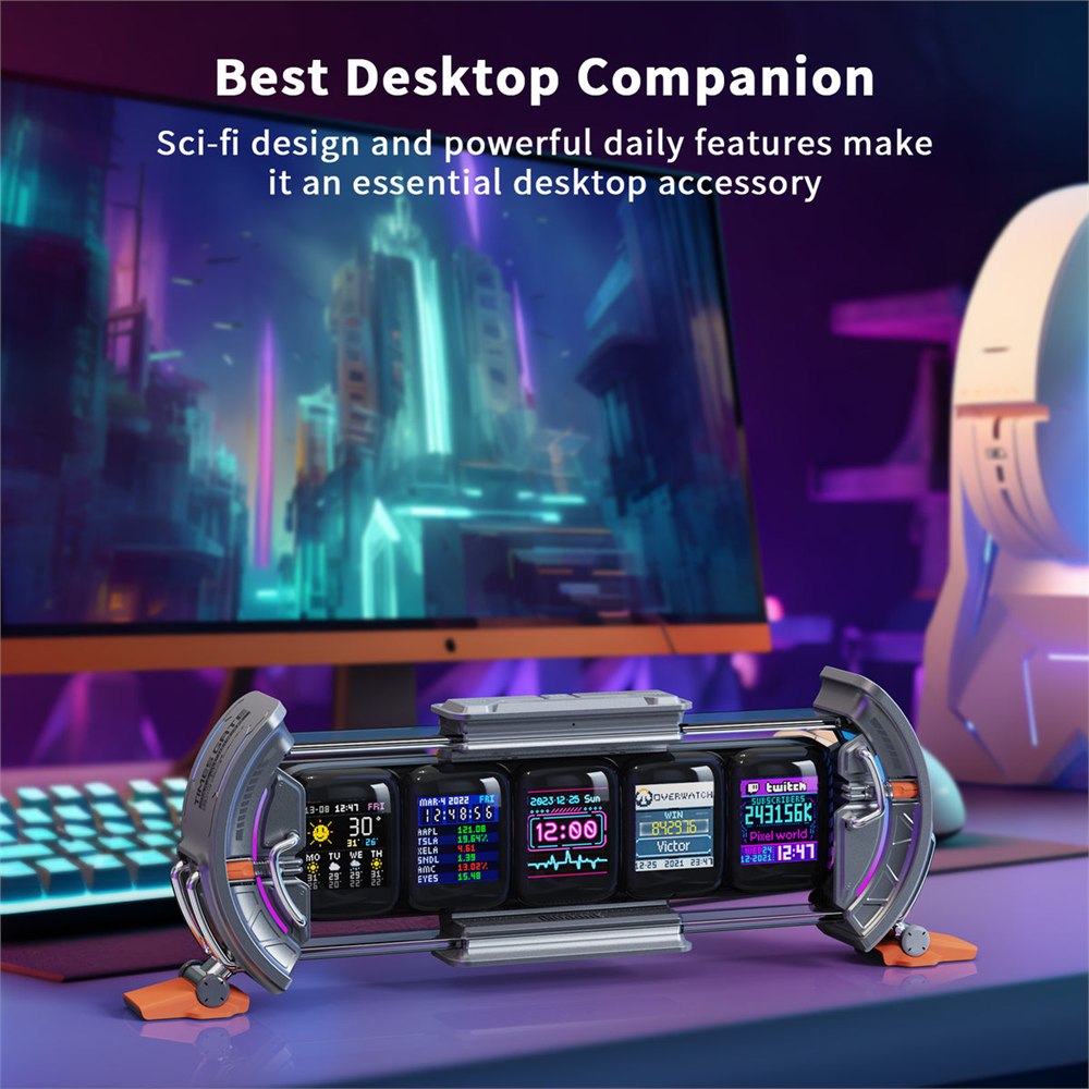 Divoom Times Gate five-screen pixel art desk display image 3