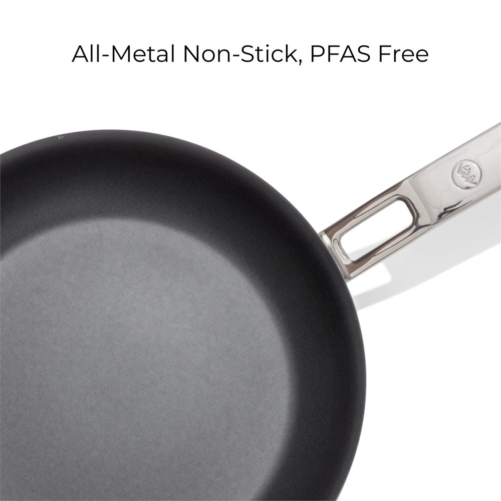 Close-up of the Everpan titanium cooking surface and welded handle