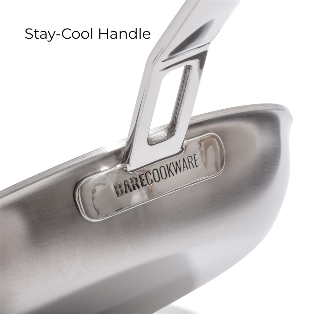 Close-up of the Everpan welded stay-cool handle connection