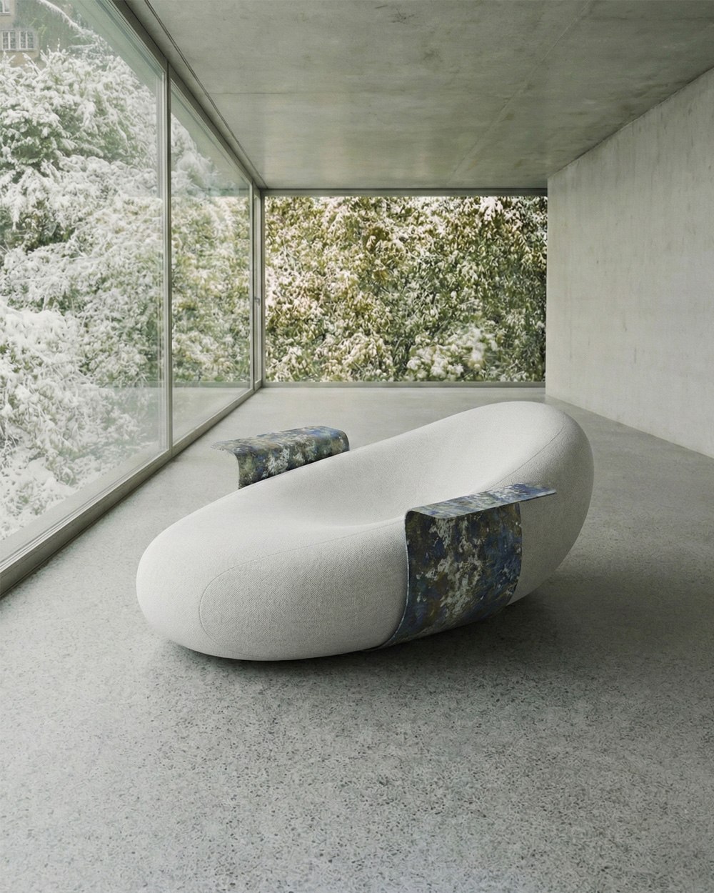 Fagiolo bean shaped lounge chair for indoor or outdoor spaces