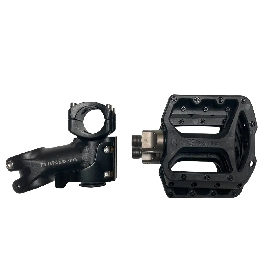 Flatbike THINstem and removable platform pedal included in the bike storage kit