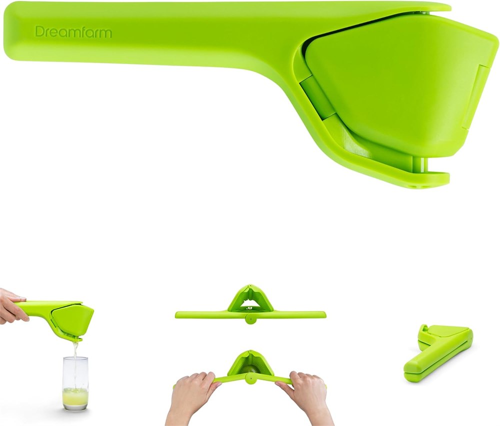 Green Dreamfarm Fluicer variant showing the citrus press family