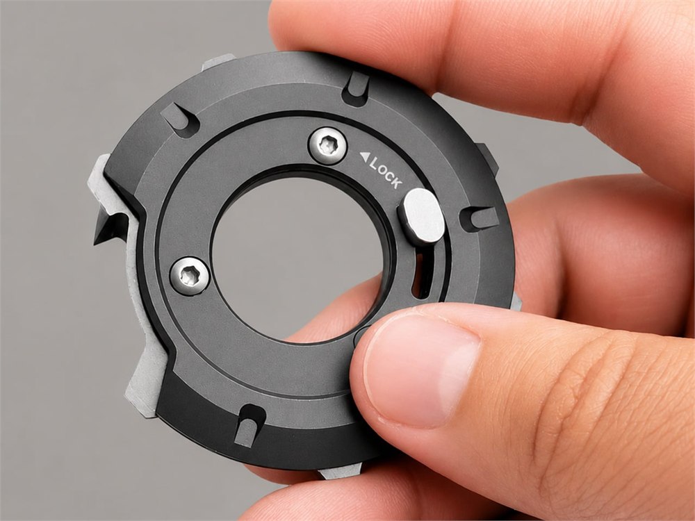 Underside view of the GEO rotating circular multi-tool