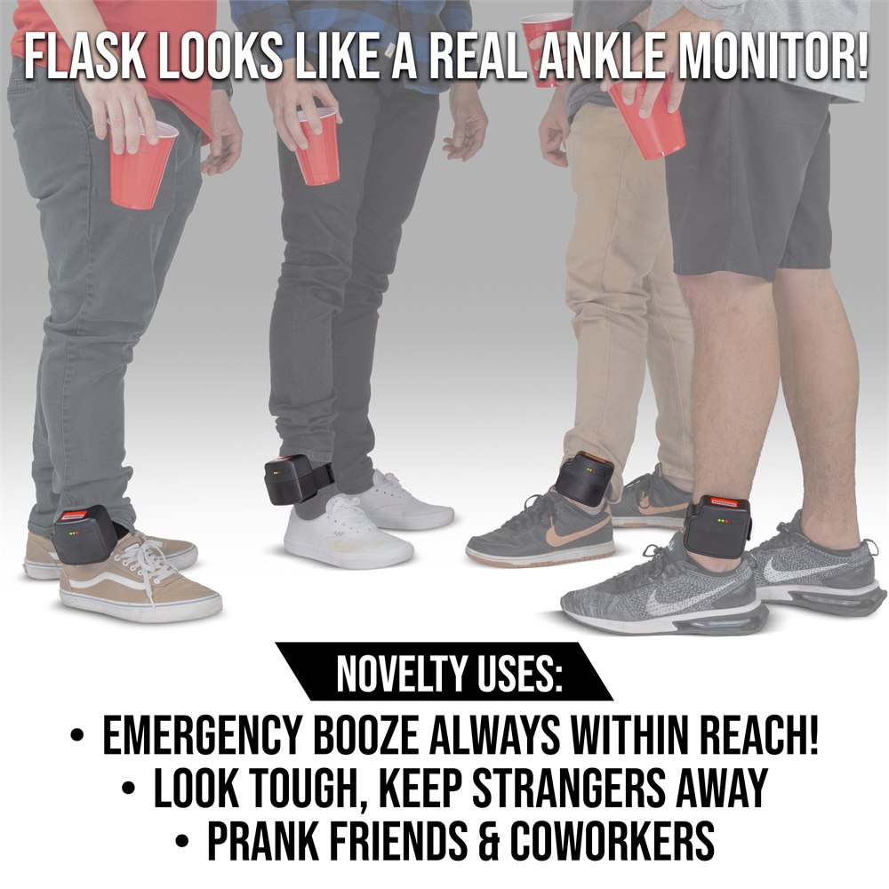 GoPong ankle monitor flask being filled with included funnel and pour spout