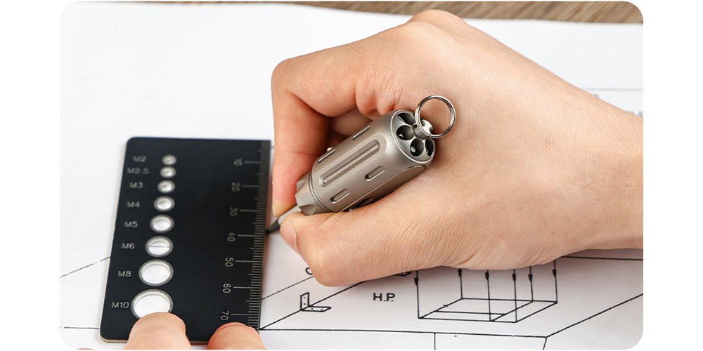 GripNGo Vault being used as an inkless pen on a drawing