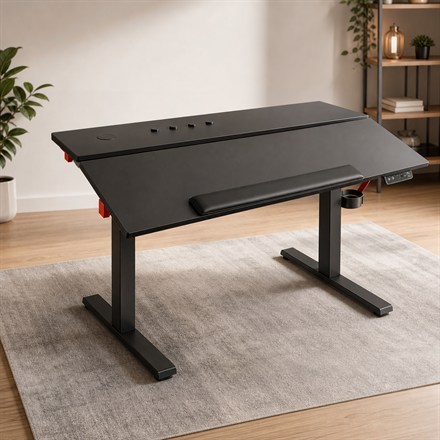 This 4-Motor Standing Desk Tilts Its Front Work Zone