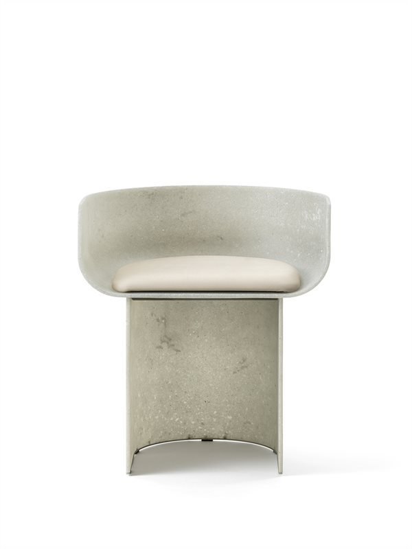 Glacial mint Half-Pipe armchair with optional leather cushion