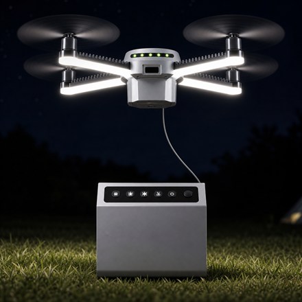 This Tethered Aerial Light Drone Hovers Over Your Campsite Like a Personal Moon
