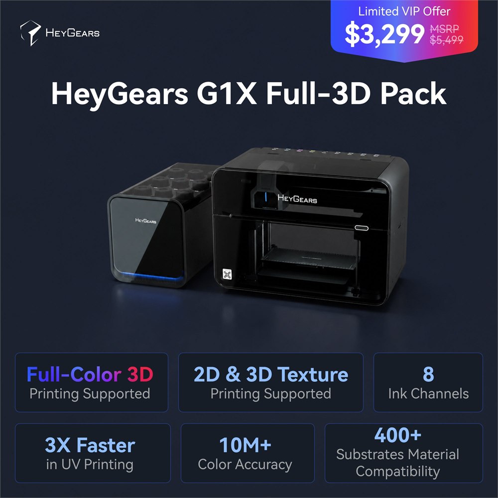 HeyGears G1X Full-3D Pack machine and resin station