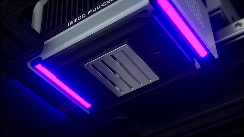 Close-up of the HeyGears G1X printhead and UV printing area