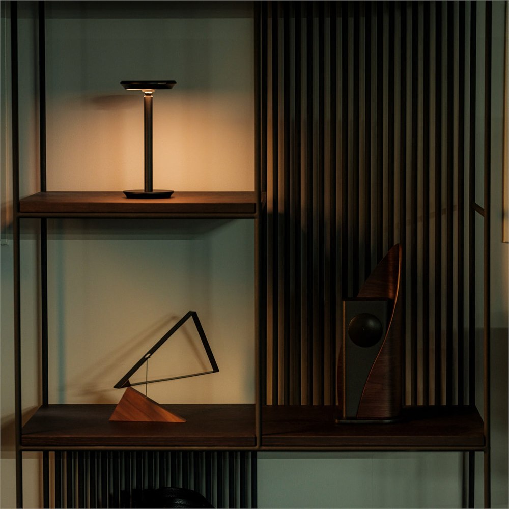 Infinite Solas lamp in its shorter tabletop configuration
