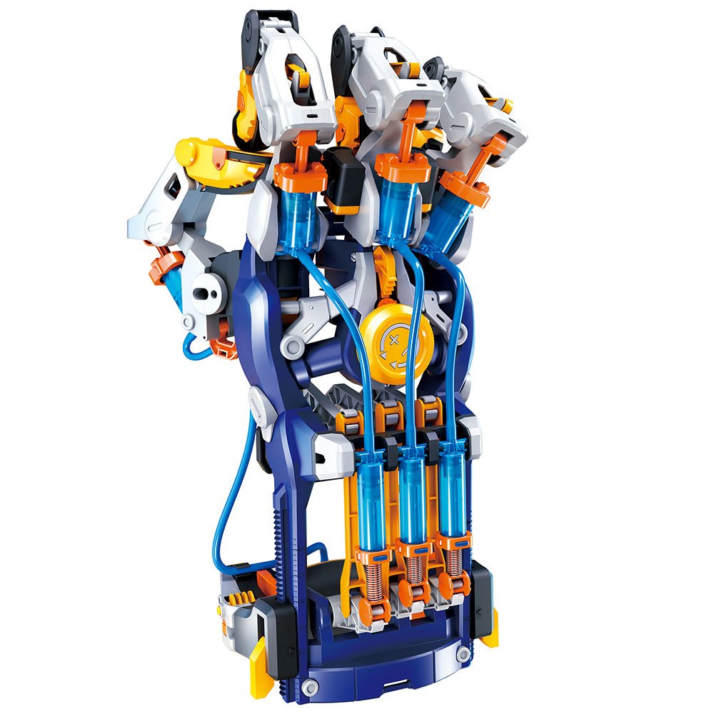 Thames and Kosmos Mega Cyborg Hand wearable hydraulic hand kit assembled on a hand