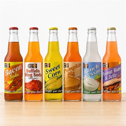 This Weird Soda Sampler Turns Bacon, Ranch, and Buffalo Wing Into Drinks