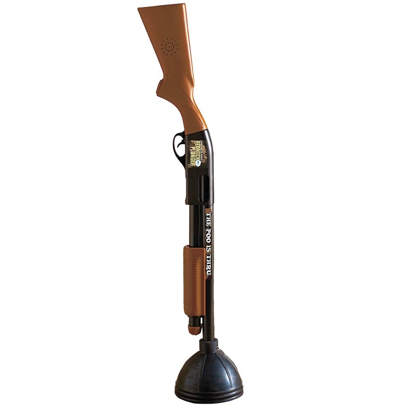 Close product view of the shotgun-shaped Redneck Plunger handle