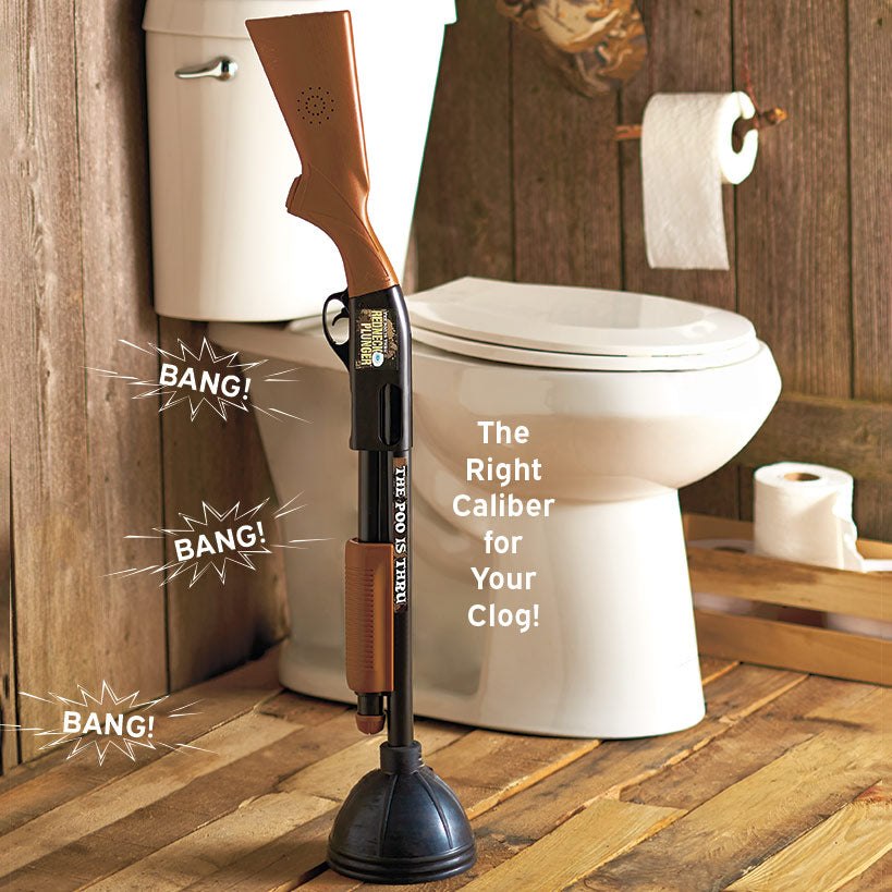 Full product view of the Redneck Plunger novelty toilet plunger