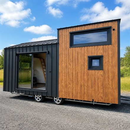 This Extra-Wide Tiny House Fits Two Lofts In A 7-Meter Cabin