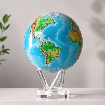 This Self-Rotating Relief Globe Spins Using Ambient Light