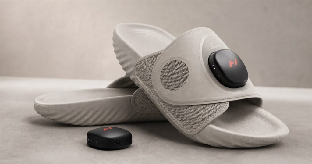 Nike Air Zoom Hyperslide recovery slide with removable Hyperice pod